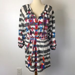 Zara Boho Tribal Embroidered Dress NWT Large
